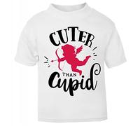 Cuter Than Cupid [Style Three] (Romantic Quotes for Couples, Anniversary) Short Sleeve Cotton Toddler t Shirt, 2-3 Years, White