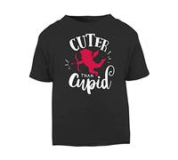 Cuter Than Cupid [Style Three] (Romantic Quotes for Couples, Anniversary) Short Sleeve Cotton Toddler t Shirt, 3-4 Years, Black