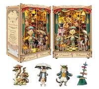 CUTEROOM Book Nook Kit for Adults, 3D Wooden Puzzle DIY Miniature Dollhouse Booknook Kit, Tiny House Building Kit with LED Light for Bookshelf Insert Decor- Puppet Theater