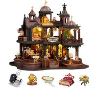 CUTEROOM DIY Miniature House Kit, Wooden Dollhouse Kit with LED Magic Tiny House Kits for Women Girls Best Birthday Gifts (Edinburgh Castle)