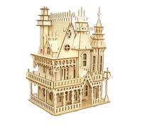 CUTEROOM Fantasy Villa Model House Kit - 3D Puzzle Model - Woodcraft Construction Diy Miniature Dolls House for Adults to Bulid