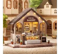 CUTEROOM Miniature House Kits For Adults, Mini Dollhouse Wooden Furniture Kit, Diy Craft Kits Creative Room Tiny House For Decoration- Leisurely Bakery
