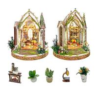 CUTEROOM Miniature House Kits for Adults, Mini Dollhouse Wooden Furniture Kit, DIY Craft Kits Creative Room Tiny House for Decoration-Dream Flower Shop