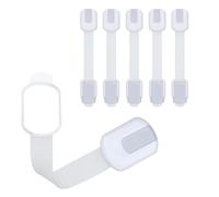 CUTESAFETY - Child Safety Cabinet Locks (6 Pack) - Adjustable Baby Proofing Strap Latches with Strong 3M Adhesive - No Drill Childproof Locks for Drawers, Cabinets, Fridge, Door, Closet, Grey