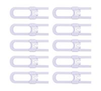 CUTESAFETY Sliding Cabinet Locks - Baby Proofing Cabinets with Adjustable Child Safety Lock - Childproof Latches for Knobs,Handles on Kitchen Doors,Storage Door,Cupboard,Closet,Dresser (White, 10)