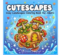 Cutescapes Cozy Landscapes Coloring Book for Adults: Bold and Easy Nature Scenes for Relaxation - Cute Floating Islands, Tiny Planets & Simple Countryside Designs for Stress Relief