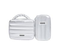 Cuteseason Makeup Bag Waterproof Storage Bag Shiny Puffy Travel Makeup Organizer Bag Waterproof Digital Storage Bag Fall-proof Cosmetic Bag Travel Toiletries Storage Bag, Silver, L and M, Cute