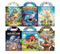 Cutesora 6 Sets Reusable Sticker Book for Toddlers 2-4 Years, Jelly Sticker Activity Books Kids 1-3, Travel Toys Ages 3-5, Road Trip Waterproof Boys & Girls