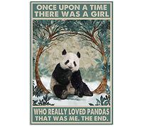 cutespree Panda Once Upon A Time There was A Girl Who Really Loved Pandas That was Me Metal tin Signs, Motivational, Meaningful Wall Art Prints, Room Decor Garage/bar/Home/Outdoor/Indoor 8x12inch