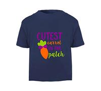 Cutest Carrot in The Patch Easter Statement [EAST23] Short Sleeve Cotton Toddler t Shirt, 1-2 Years, Navy
