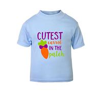 Cutest Carrot in The Patch Easter Statement [EAST23] Short Sleeve Cotton Toddler t Shirt, 2-3 Years, Pastel Blue