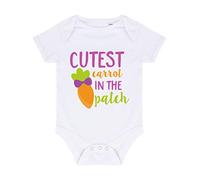 Cutest Carrot in The Patch Statement Baby Grow Vest, 0-3 Months, White
