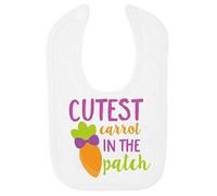 Cutest Carrot in The Patch Statement Cotton Baby bib - White