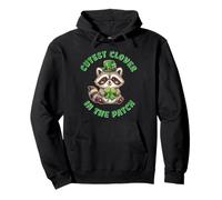 Cutest Clover in the Patch Cute St Patrick’s Raccoon Pullover Hoodie