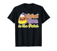 Cutest Corn in The Patch Kawaii Candy Corn Bow Halloween T-Shirt