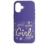 Cutest Flower Girl Ever Quote Funny Wedding Ceremony Floral Case for iPhone 16