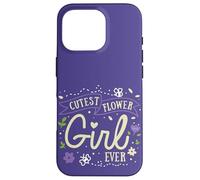 Cutest Flower Girl Ever Quote Funny Wedding Ceremony Floral Case for iPhone 16 Pro