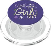 Cutest Flower Girl Ever Quote Funny Wedding Ceremony Floral PopSockets PopGrip for MagSafe