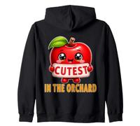 Cutest In The Orchard Love Apple Picking Kids Apple Picker Zip Hoodie