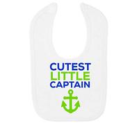 Cutest Little Captain (Anchor Style) Cotton Baby bib - White