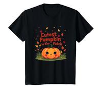 Cutest Pumpkin in The Patch Fall Harvest Kids Kawaii T-Shirt, Kids, Black, 6 Years