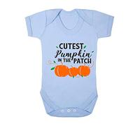 Cutest Pumpkin in The Patch [HALLO19] Baby Grow Vest, 0-3 Months, Pastel Blue