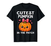 Cutest Pumpkin in The Patch Halloween Fall Kids Girl Pumpkin T-Shirt