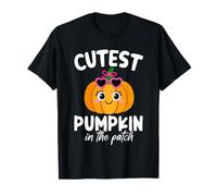 Cutest Pumpkin in The Patch Halloween Spooky Season Girl Kid T-Shirt