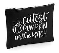 Cutest Pumpkin in The Patch - Zip Bag Costmetic Make up Bag Pencil Case Accessory Pouch - Halloween Cute Outfit L Black