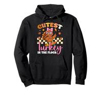 Cutest Turkey In The Flock Kids Fall Fashion Thanksgiving Pullover Hoodie