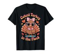 Cutest Turkey in The Flock Thanksgiving Cute Turkey Girl T-Shirt