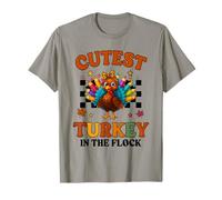 Cutest Turkeys in The Flock Thanksgiving Teacher Kid Toddler T-Shirt