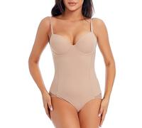 CuteStreet Shapewear for Women Tummy Control Full Body Shaper Elasticity Slimmer Shapewear Seamless Camisole Bodysuits, Skin Color, Medium