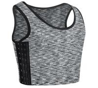 CuteStreet Transgender FTM Chest Binder Adjustable Affordable Breathable and Strong Compression Tank Top Trans Bra Binder, Monochrome, XS