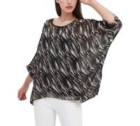 CuteSwan Women Bohemian Floral Printed Blouse Loose Batwing Sleeve Plus Sheer Chiffon Oversize Tunic Tops Top