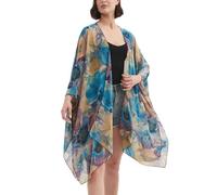 CuteSwan Women's Floral Print Chiffon Kimono Cardigan Loose Cover Up Casual Long Boho Sheer Cardigans