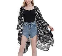 CuteSwan Women's Floral Print Chiffon Kimono Cardigan Loose Cover Up Casual Long Boho Sheer Cardigans