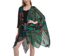 CuteSwan Women's Floral Print Chiffon Kimono Cardigan Loose Cover Up Casual Long Boho Sheer Cardigans