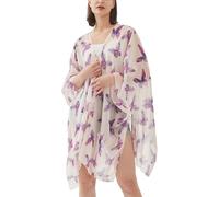 CuteSwan Women's Floral Print Chiffon Kimono Cardigan Loose Cover Up Casual Long Boho Sheer Cardigans