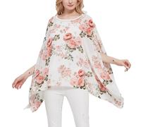 CuteSwan Womens Lagenlook Kaftan Batwing Sleeve Chiffon Blouse Bohemia Loose Floral Blouses Tunic