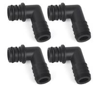 Cutetool (4PCS) 20381-010 Quad Port Fittings for Quad Water System Pump 3/4" Hose Barb, 90° Elbow Connector, Compatible with Flojet Triplex, Quad, and G57 Series Pumps