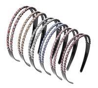 Cutewing 6PCS Rhinestone Headbands Glitter Headband with Teeth Sparkly Flower Hairband Non Slip Hair Hoop Bling Decorative Hair Accessories for Women Girls