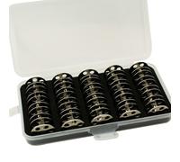 Cutex Pack of 25 Juki LU1508N LU1560N LU563 Metal Bobbins with Storage Case