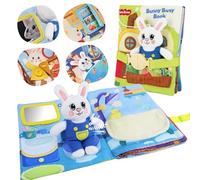 CuteZone Montessori Book for Toddlers 1-3, Busy Board with 12 Sensory Activities and Fine Motor Skills, Travel Toy for Airplane Car, Educational Learning Gift for 1 2 3 Year Old