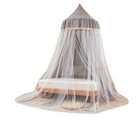 Cutfouwe Double Layer Princess Dome Canopy Bed Curtain for Summer,270 cm Tall Castle Shaped Decorative Canopy Net for Twin Full Queen King Cal King Bed,Light Gray