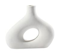 Cutfouwe Vase Black Matt for Pampas Grass,Modern Ceramic Vase Deco Living Room,Handmade Vases Wedding Table Decoration,Dried Flowers Flower Vase Creative Hollow Design for Home Office Decoration,Weiß