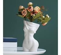 Cutfouwe White Ceramic Human Body Pampas Grass Handmade Vase Personalised Female Body Vase Large Butt Plant Pot Lady Butt Vase Woman Planter Pot Decorative Art Sculpture,white vase