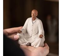 Cutfouwe Zisha Zen Monk Buddha Statue Sculptures Ornament for Wealth Good Luck Feng Shui Home Decor Buddha Tea Pets Tea Ceremony Decorations,Meditating Monk