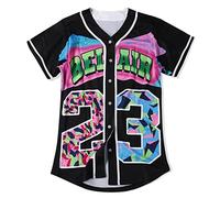 CUTHBERT 90s Outfit for Women,Bel Air Baseball Jersey Shirt for Theme Party,Short Sleeve Jersey Shirt for Party and Club, 23black, M