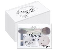 CUTHOLLOW 100 Pcs Thank You Gift Makeup Bags, EVA Clear Makeup Bags with Zipper Waterproof Thank You Toiletry Cosmetics Bulk for Women Colleagues Birthdays Holidays